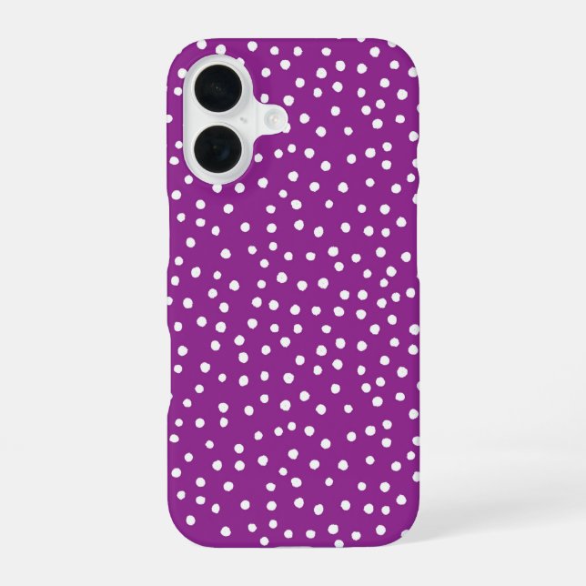 Funda Para iPhone 16 Purple Polka Dot Pattern Phone Case (Reverso )