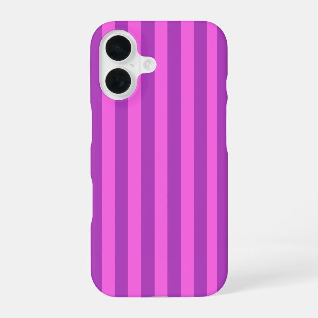 Funda Para iPhone 16 Purple Two Tone Stripes  (Reverso )