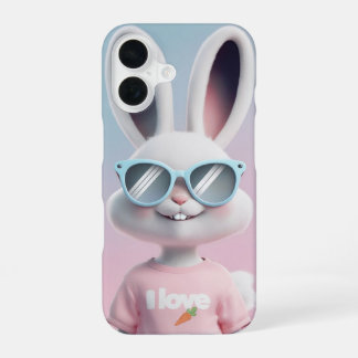 Funda para iPhone 16 que amo conejo zanahoria