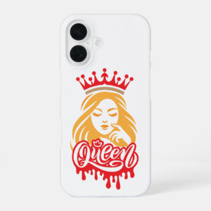 Funda Para iPhone 16 Queen Design – Tipografía de Corona Real Elegante 