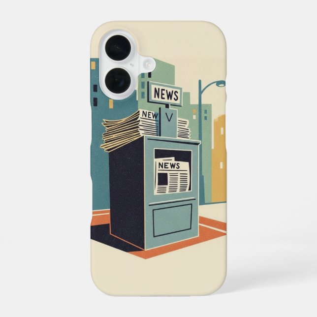 Funda Para iPhone 16 Quiosco de periódicos antiguos (Reverso )