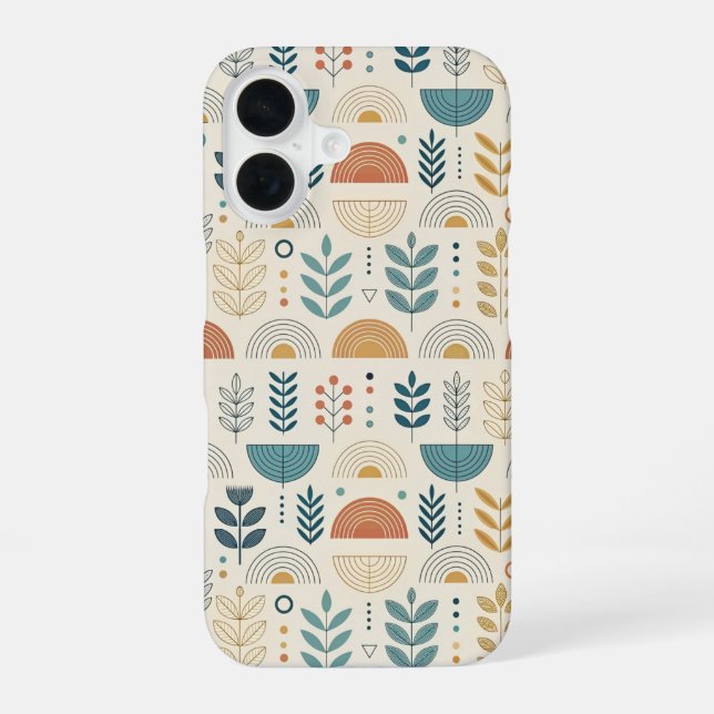 Funda Para iPhone 16 Rainbow Botanical Minimalist (Reverso )