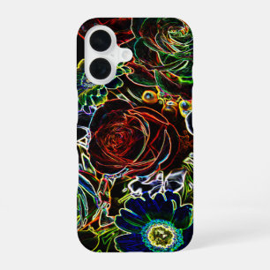 Funda Para iPhone 16 Ramo De Flores Coloridas Con Bordes Brillantes