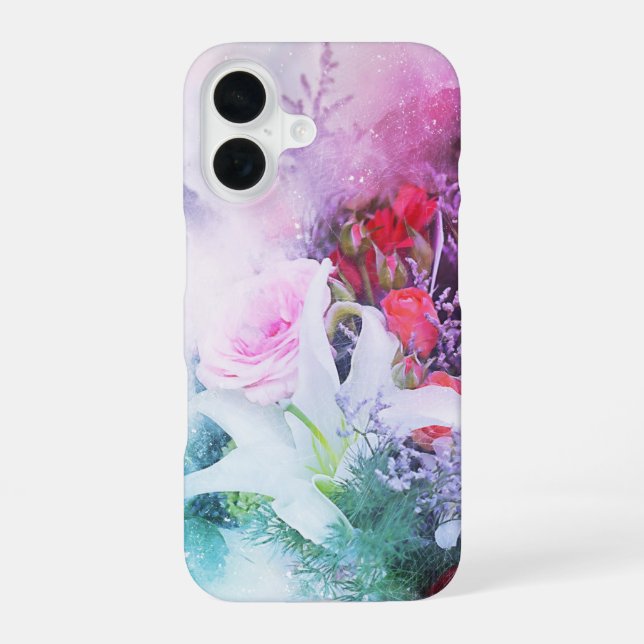 Funda Para iPhone 16 ramo de flores de bonito (Reverso )