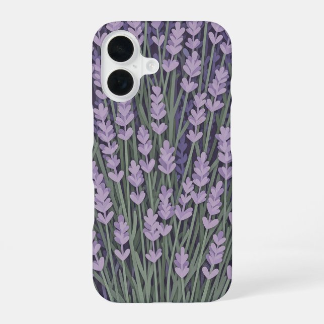 Funda Para iPhone 16 Ramo de lavanda estilizado retro (Reverso )