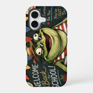 Funda Para iPhone 16 Rana PNG Vuelta al Cole, Decoración de Aula para M