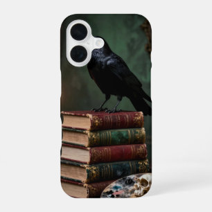 Funda Para iPhone 16 Raven on Old Books Dark Academia Case