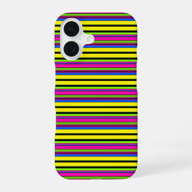 Funda Para iPhone 16 Rayas amarillas coloridas lindas (Reverso )