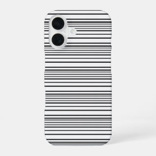 Funda Para iPhone 16 Rayas blancas negras lindas