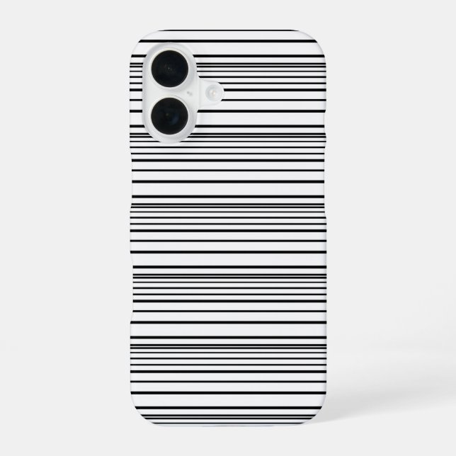 Funda Para iPhone 16 Rayas blancas negras lindas (Reverso )