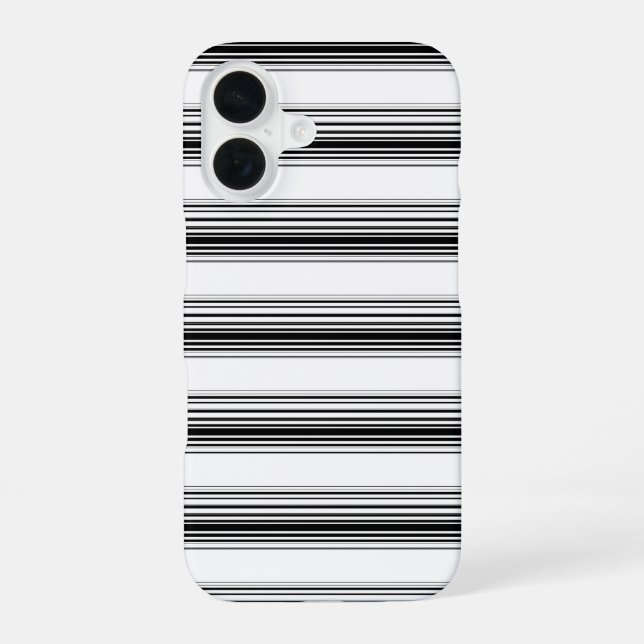 Funda Para iPhone 16 Rayas blancas y negras modernas (Reverso )