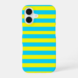 Funda Para iPhone 16 Rayas brillantes azules y amarillas