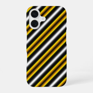 Funda Para iPhone 16 Rayas de arcoiris blancas amarillas