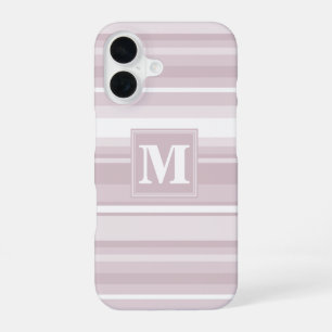 Funda Para iPhone 16 Rayas de cuarzo rosa monograma