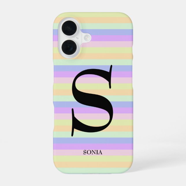 Funda Para iPhone 16 Rayas de Pastel (Reverso )