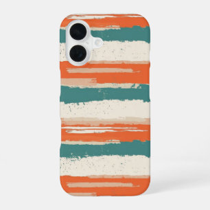 Funda Para iPhone 16 Rayas Desgastadas Pintadas Abstractas Terracota
