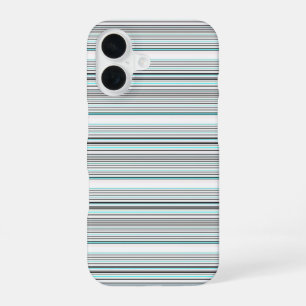 Funda Para iPhone 16 Rayas grises de aqua lindas