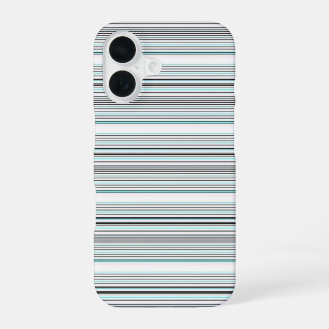 Funda Para iPhone 16 Rayas grises de aqua lindas (Reverso )