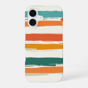 Funda Para iPhone 16 Rayas horizontales de pincel pintadas abstractas B