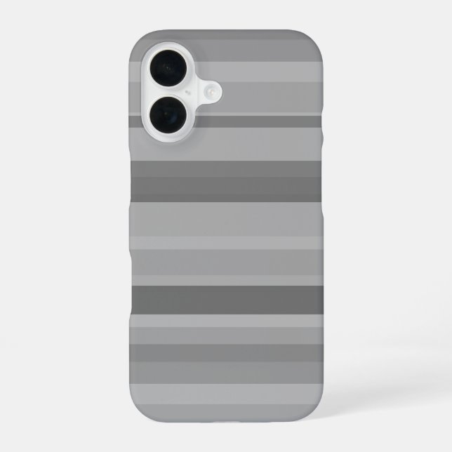 Funda Para iPhone 16 Rayas horizontales grises (Reverso )