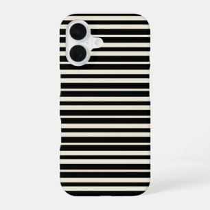 Funda Para iPhone 16 Rayas horizontales minimalistas en blanco y negro
