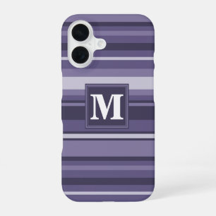 Funda Para iPhone 16 Rayas moradas monográficas