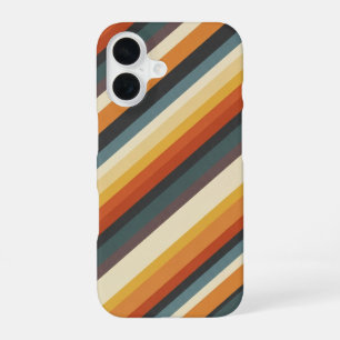 Funda Para iPhone 16 Rayas Retro Diagonales