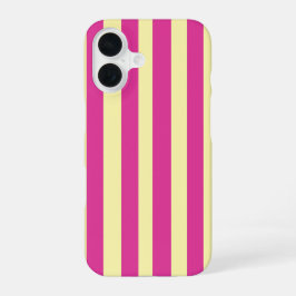 Funda Para iPhone 16 Rayas rosadas y amarillas