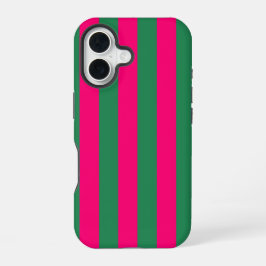 Funda Para iPhone 16 Rayas rosas y verdes
