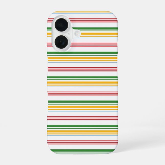 Funda Para iPhone 16 Rayas verdes amarillas lindas (Reverso )