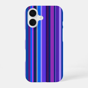Funda Para iPhone 16 Rayas verticales azules y moradas