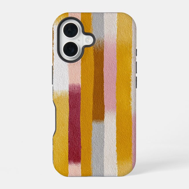 Funda Para iPhone 16 Rayas verticales de acuarela sin costuras (Reverso )
