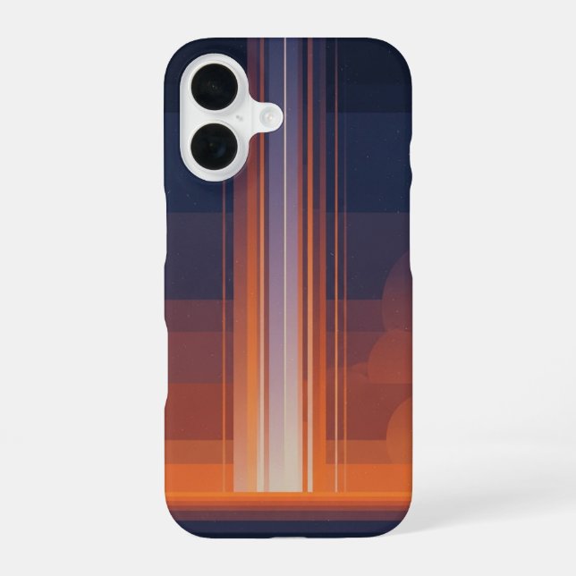 Funda Para iPhone 16 Rayos Cósmicos Retro Verticales (Reverso )