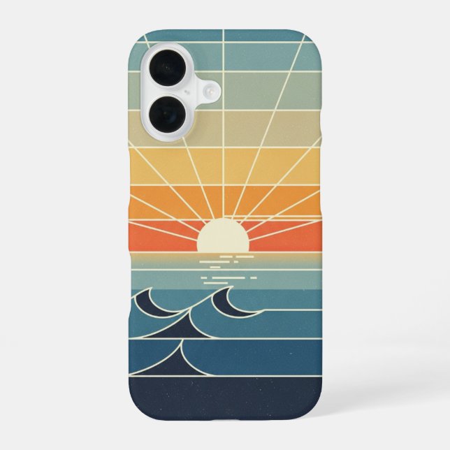 Funda Para iPhone 16 Rayos de sol retro (Reverso )