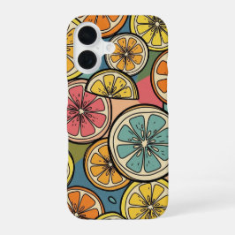 Funda Para iPhone 16 Rebanada de cítrico retro