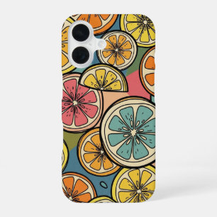 Funda Para iPhone 16 Rebanada de cítrico retro