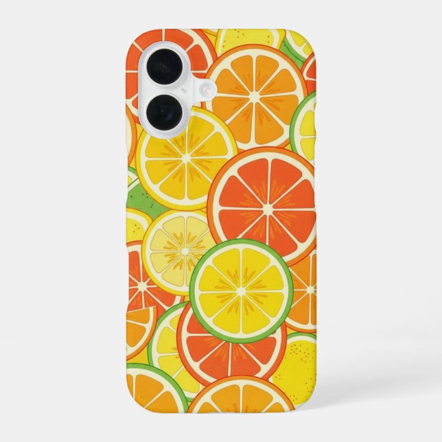 Funda Para iPhone 16 Rebanada de cítrico retro (Reverso )