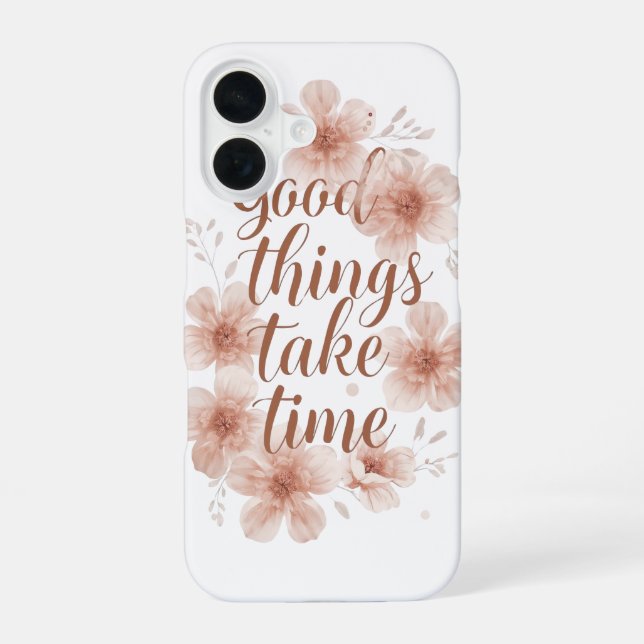 Funda Para iPhone 16 Recordatorio suave con flores suaves (Reverso )
