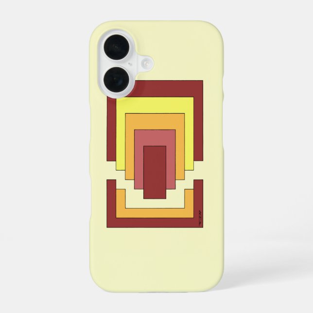 Funda Para iPhone 16 Rectángulo Resumen multicolor (estilo 70) (Reverso )