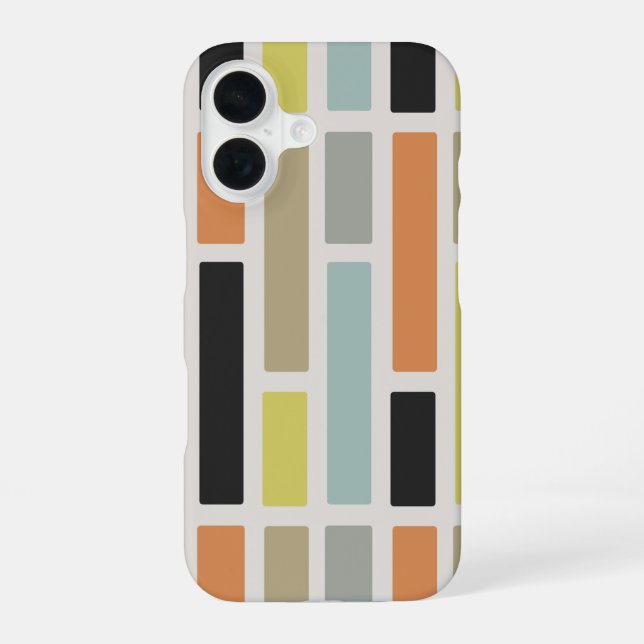 Funda Para iPhone 16 Rectángulos Modernos de Mitad de Siglo (Reverso )