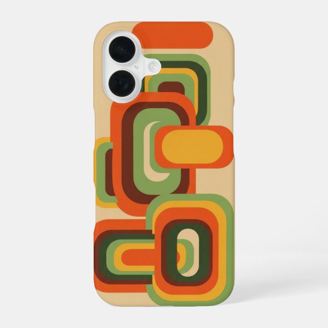 Funda Para iPhone 16 Rectángulos Redondeados Vintage (Reverso )