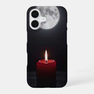 Funda Para iPhone 16 Red Candle and Full Moon Gothic Case