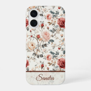Funda Para iPhone 16 Regalo Artístico Día de San Valentín Nombre de Ros