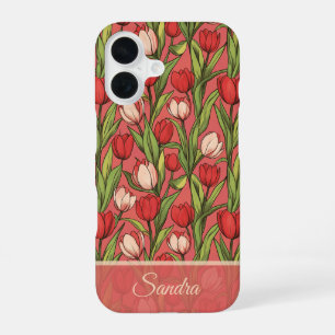 Funda Para iPhone 16 Regalo audaz de tulipanes florales personalizados
