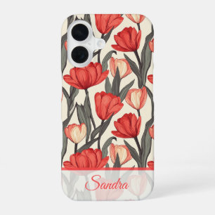 Funda Para iPhone 16 Regalo de agradecimiento chic nombre de tulipán