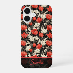 Funda Para iPhone 16 Regalo de Aniversario Chic Tulipán Personalizado