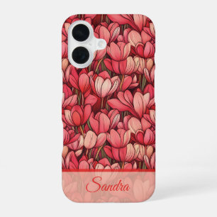 Funda Para iPhone 16 Regalo de Boda Único Nombre de Tulipán