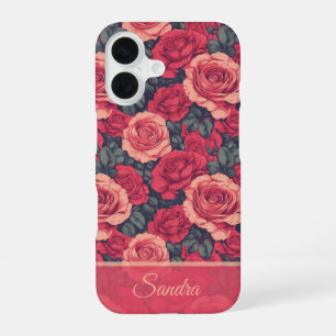 Funda Para iPhone 16 Regalo de Cumpleaños Artístico Rosa Floral Persona