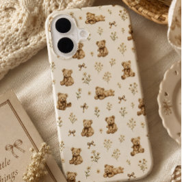 Funda Para iPhone 16 Regalo de oso de peluche coquette Cottagecore con