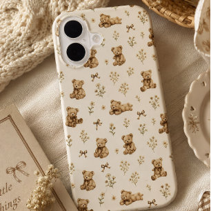 Funda Para iPhone 16 Regalo de oso de peluche coquette Cottagecore con 